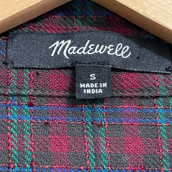 Madewell Westlake Pfeiffer Plaid Oversized Button Front Top - Picture 7 of 12